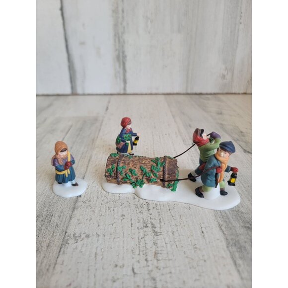 Dept 56 55581 bringing home the yule log village accessory xmas - Picture 2 of 6